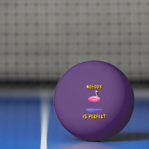 Bolinha De Ping Pong Ninguém é perfeito - flamingo com anel de natação