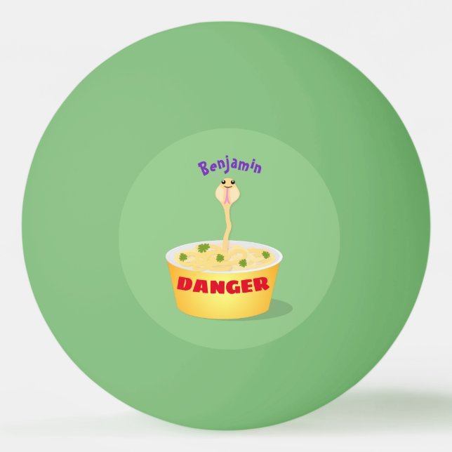 Bolinha De Ping Pong Nódulos bonitos cobra ilustram humor com ilustraçã (Frente)