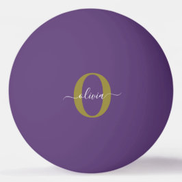 Bolinha De Ping Pong Nome de Script Monograma Personalizado Branco Puro