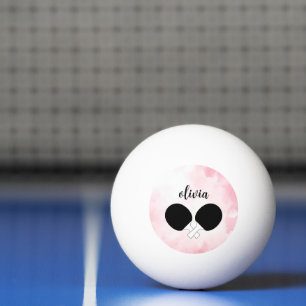 Bolinha De Ping Pong Nome Monograma do Tema do Pong do Ping do Tênis