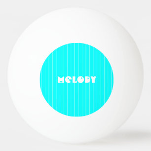 Bolinha De Ping Pong Nome Neon Ciano Branco Listras Verticais Finas