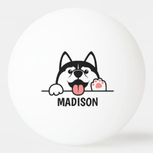 Bolinha De Ping Pong Nome Personalizado Cole Siberian Husky