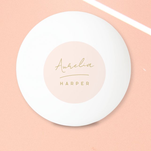 Bolinha De Ping Pong Nome Personalizado do Script Dourado do Monograma  (Criador carregado)