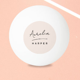 Bolinha De Ping Pong Nome Personalizado do Script Monograma Rosa