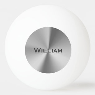 Bolinha De Ping Pong Nome personalizado metal escovado