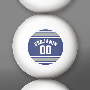 Bolinha De Ping Pong Número de Nome Personalizado de Jersey Blue and S