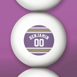 Bolinha De Ping Pong Número de Nome Personalizado de Strike Jersey Roxo