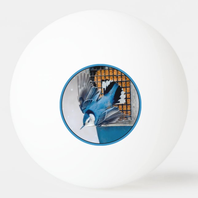 Bolinha De Ping Pong Nuthatch Branca em Neve - Foto original (Frente)