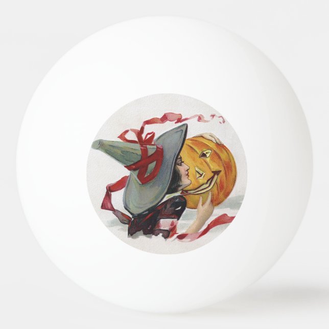 Bolinha De Ping Pong O Beijo da Bruxa: um Jack o Lantern no Halloween (Frente)