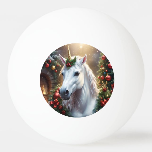 Bolinha De Ping Pong “O Unicórnio de Noel” (Frente)
