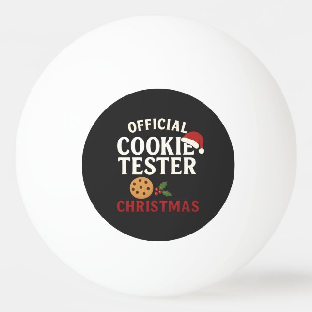 Bolinha De Ping Pong Official Cookie Tester Christmas Tee (Frente)