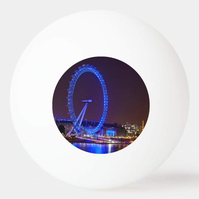 Bolinha De Ping Pong Olho de Londres azul na noite (Verso)