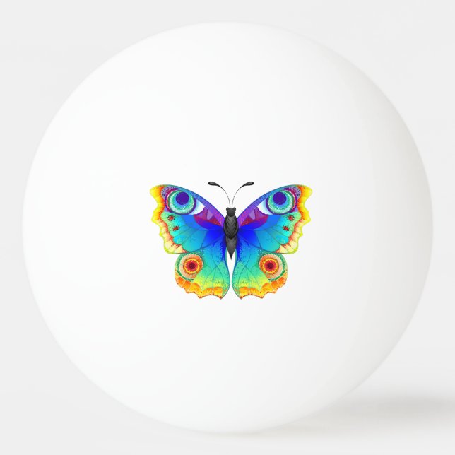 Bolinha De Ping Pong Olho Peacock da Borboleta Arco-Íris (Frente)