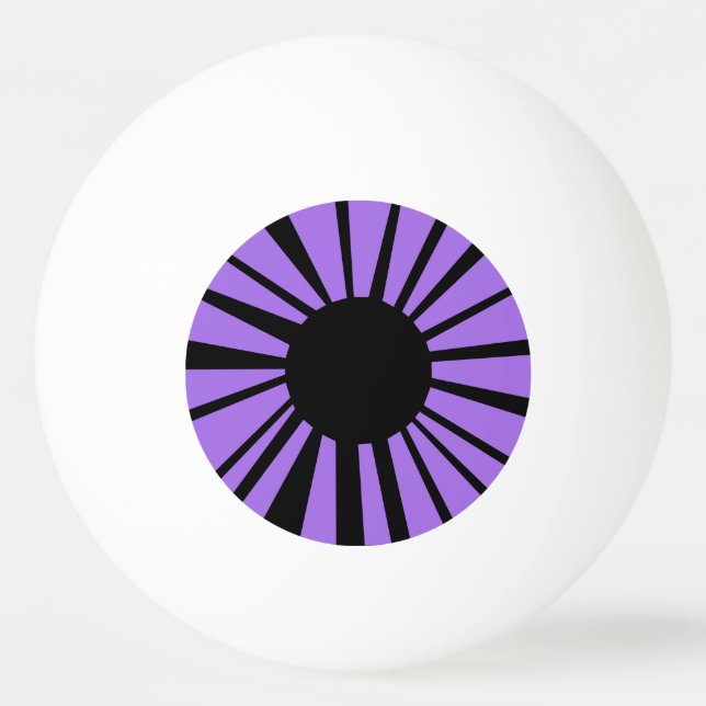Bolinha De Ping Pong Olho roxo violeta e alfinete preto no globo ocular (Frente)