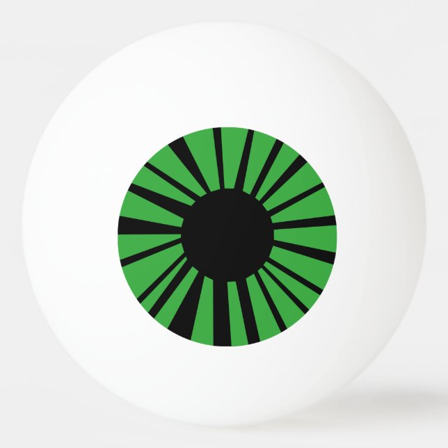 Bolinha De Ping Pong Olho Verde com Almoço Negro no Olho Branco (Frente)
