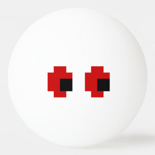 Bolinha De Ping Pong Olhos Vermelhos Brancos de 8 Bits