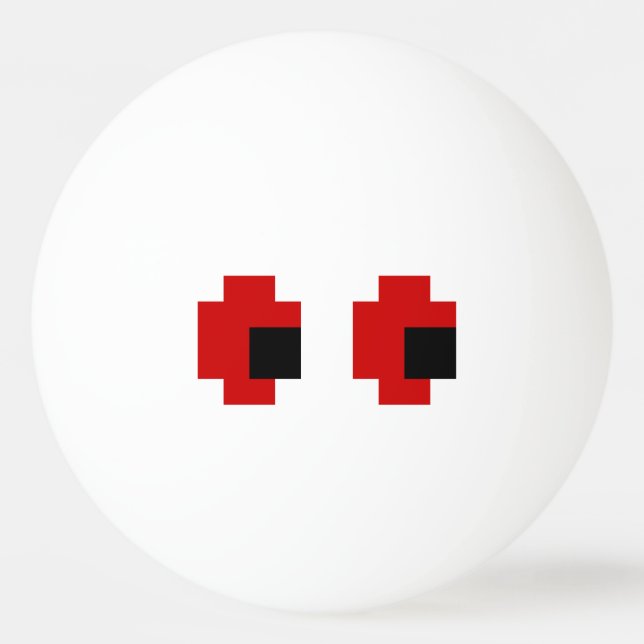 Bolinha De Ping Pong Olhos Vermelhos Brancos de 8 Bits (Frente)
