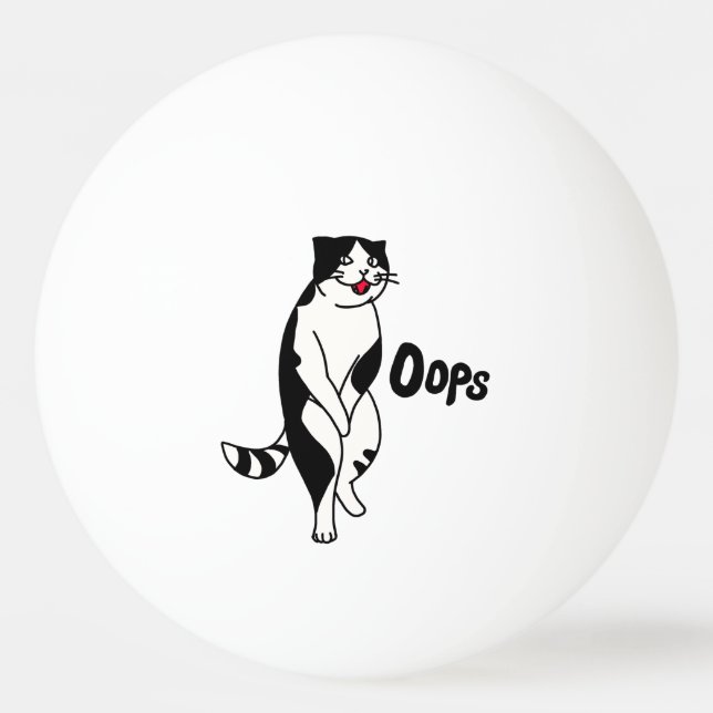 Bolinha De Ping Pong Oops Cat (Frente)