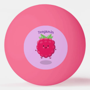 Bolinha De Ping Pong Óptica de desenho animado de framboesa feliz