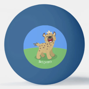Bolinha De Ping Pong Óptica hiena engraçada rindo ilustração de desenho