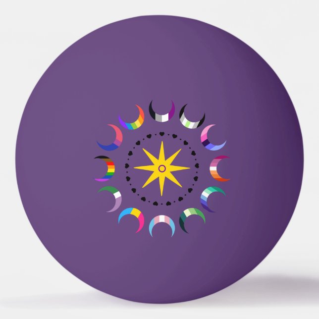 Bolinha De Ping Pong Orgulho Queer Crescente Luas (Frente)