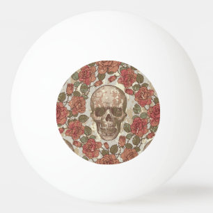 Bolinha De Ping Pong Ornamento de Hulhas e Rosas Retro