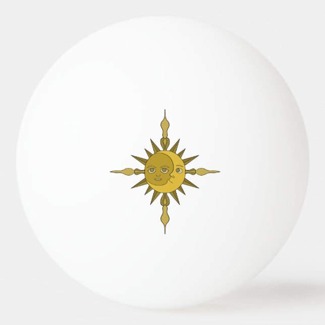 Bolinha De Ping Pong Ornamento Sol e Lua (Frente)