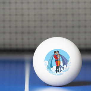 Bolinha De Ping Pong Os dois super-heróis do SlipperyJoe beijando o car