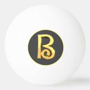 Bolinha De Ping Pong Ouro Personalizado - Letra B