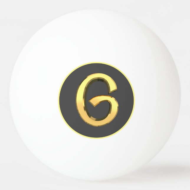 Bolinha De Ping Pong Ouro Personalizado - Letra G (Frente)