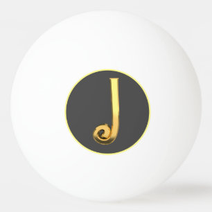 Bolinha De Ping Pong Ouro Personalizado - Letra J