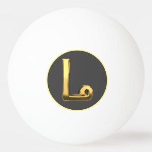 Bolinha De Ping Pong Ouro Personalizado - Letra L