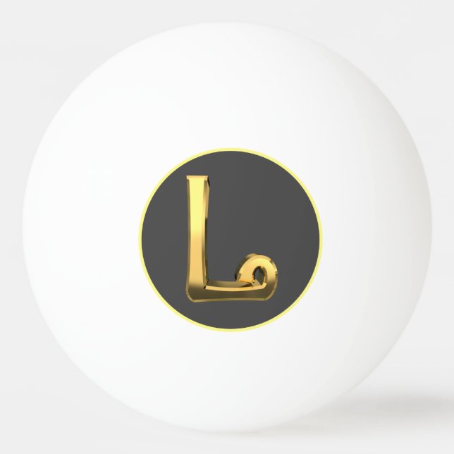 Bolinha De Ping Pong Ouro Personalizado - Letra L (Frente)