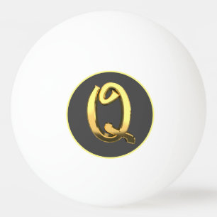 Bolinha De Ping Pong Ouro Personalizado - Letra Q