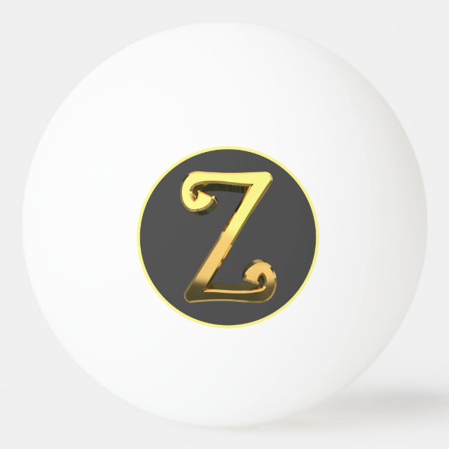 Bolinha De Ping Pong Ouro Personalizado - Letra Z (Frente)