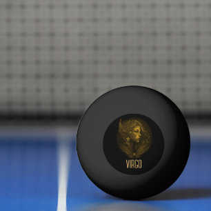 Bolinha De Ping Pong Ouro Virgo - sinal clássico do zodíaco preto