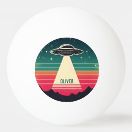 Bolinha De Ping Pong OVNI Vintage ao Pôr do Sol Personalizado
