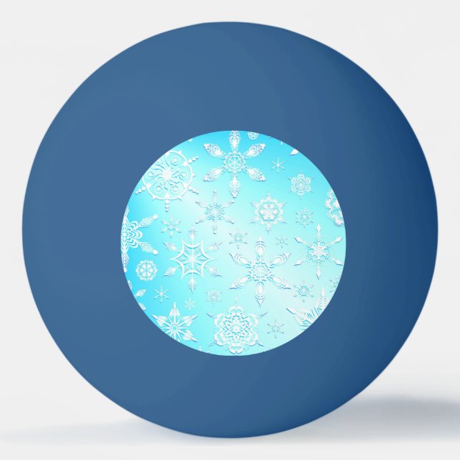 Bolinha De Ping Pong Padrão Crystal Snowflakes (Frente)