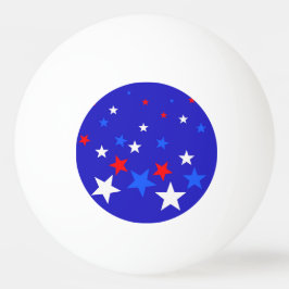 Bolinha De Ping Pong Padrão das estrelas azul, vermelha e branca