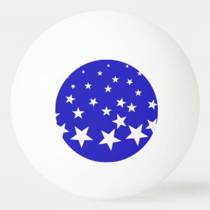 Bolinha De Ping Pong Padrão de estrela branca sobre fundo azul