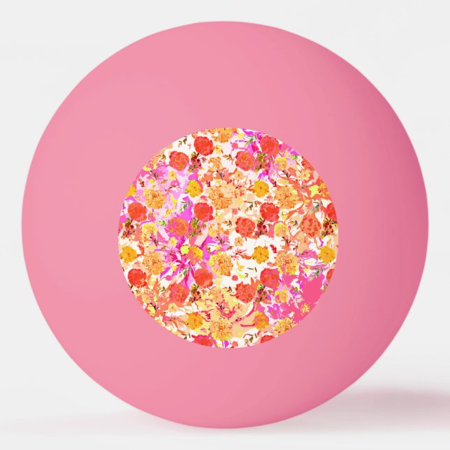 Bolinha De Ping Pong Padrão de flores giras bonitas (Frente)