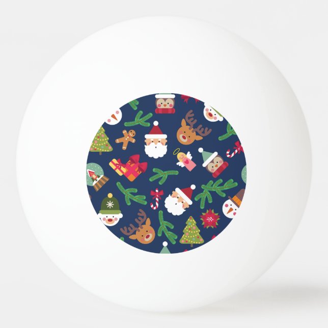Bolinha De Ping Pong Padrão de Natal festivo, design de férias. (Frente)