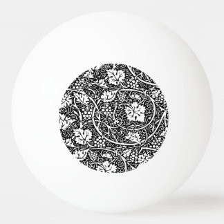 Bolinha De Ping Pong Padrão de videira preta e branca de William Morris