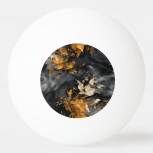 Bolinha De Ping Pong Padrão Dourado Floral Elegante Preto