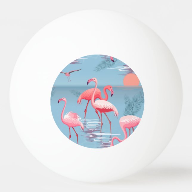 Bolinha De Ping Pong Padrão Flamingos 1 (Frente)