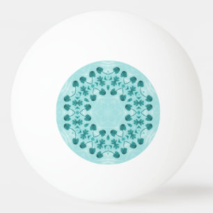 Bolinha De Ping Pong Padrão Floral, Azul Teal