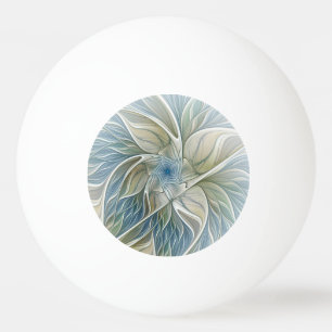 Bolinha De Ping Pong Padrão Floral Sonho Abstrato Azul Caqui Fractal