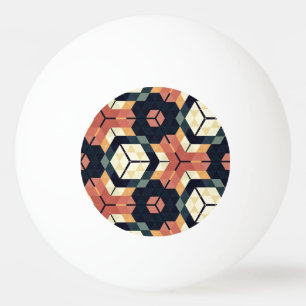 Bolinha De Ping Pong Padrão Geométrico Colorido da Praça Hexagágona
