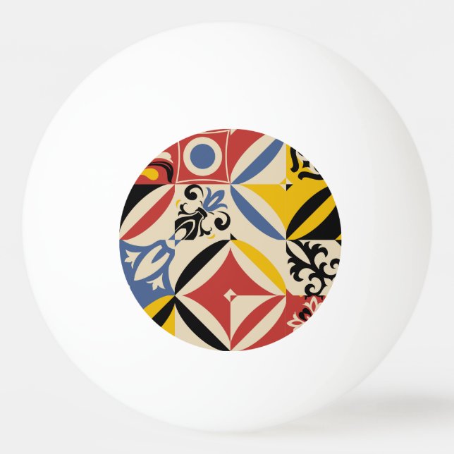 Bolinha De Ping Pong Padrão Geométrico do Azulejos em 60 (Frente)