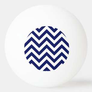 Bolinha De Ping Pong Padrão marinho Azul e Branco Grande Chevron ZigZag